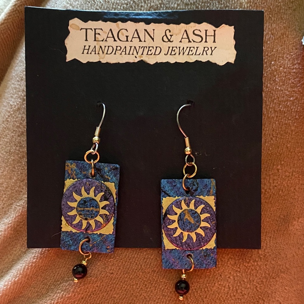 Teagan & Ash Handpainted Sun Earrings